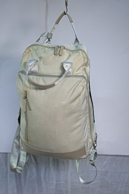 White Silver Backpack Unisex Men's Women's Boys Girls Mtumba School Bag