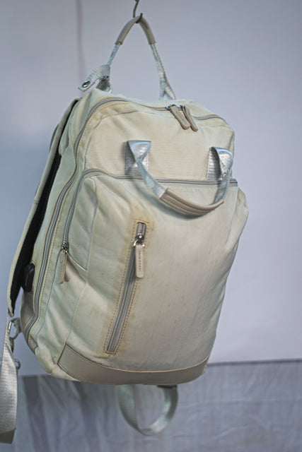 White Silver Backpack Unisex Men's Women's Boys Girls Mtumba School Bag
