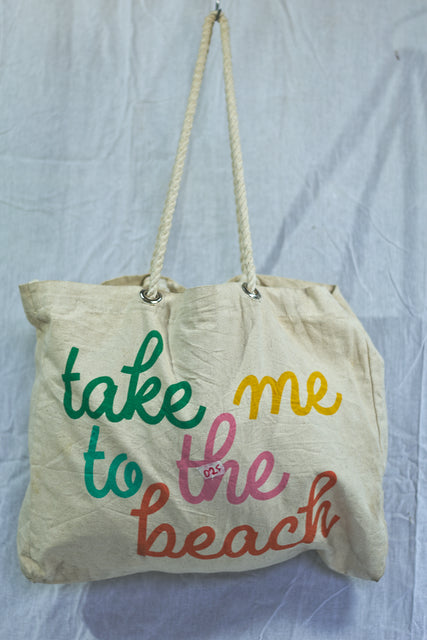 White Canvas Shoulder Girls Ladies Women's Tote Bag Mtumba Handbag