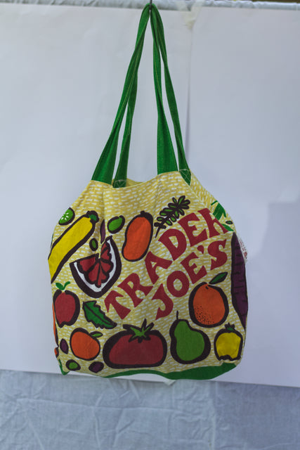 Green White Trader Joe's Shoulder Shopping Girls Ladies Women's Tote Bag Mtumba Handbag