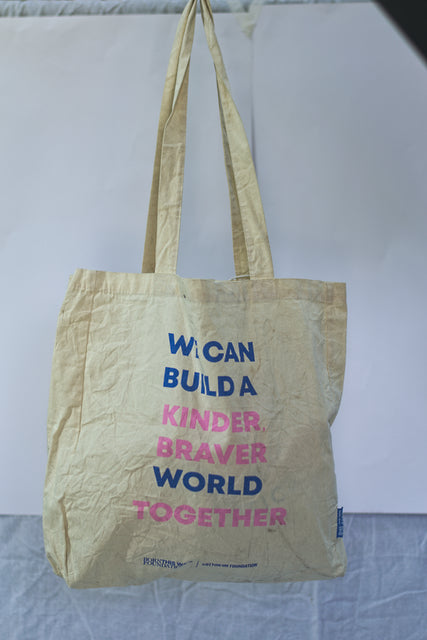 White Canvas Shoulder Shopping Girls Ladies Women's Tote Bag Mtumba Handbag