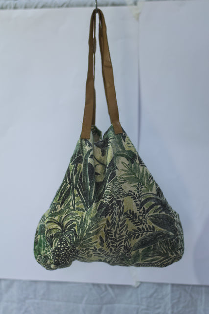 Jungle Green Canvas Shoulder Girls Ladies Women's Tote Bag Handbag Mtumba Handbag