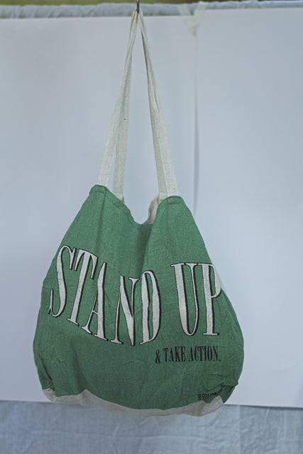Green Canvas Shoulder Shopping Girls Ladies Women's Tote Bag Mtumba Handbag
