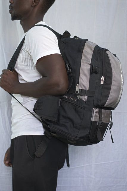 JING CUI XI LIE Black Grey Backpack Unisex Men's Women's Ladies Boys Girls Laptop Mtumba School Bag