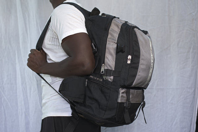 JING CUI XI LIE Black Grey Backpack Unisex Men's Women's Ladies Boys Girls Laptop Mtumba School Bag