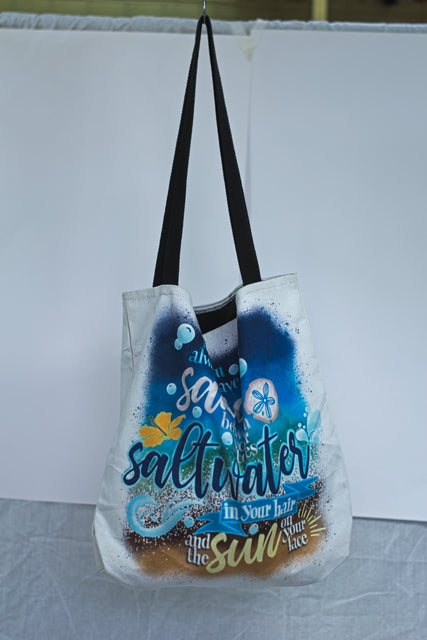 White Blue Customized Shoulder Girls Ladies Women's Tote Bag Handbag