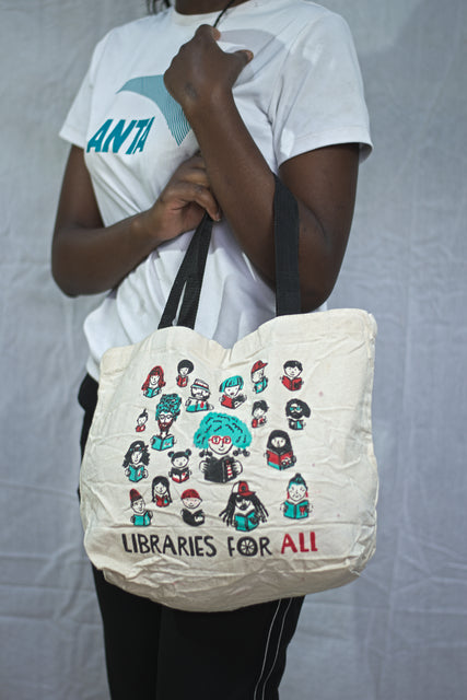 White Canvas Shoulder Girls Ladies Women's Tote Bag Mtumba Handbag