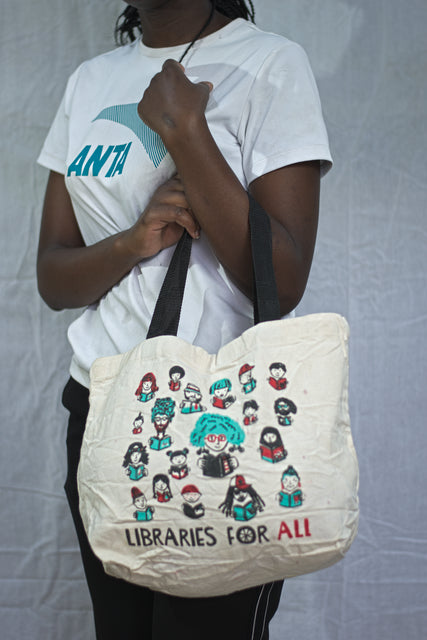 White Canvas Shoulder Girls Ladies Women's Tote Bag Mtumba Handbag