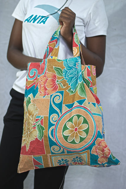 Flower Canvas Shoulder Girls Ladies Women's Tote Bag Mtumba Handbag