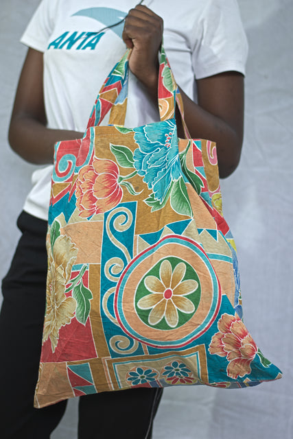 Flower Canvas Shoulder Girls Ladies Women's Tote Bag Mtumba Handbag