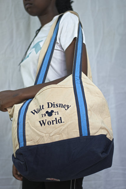 White Canvas Shoulder Girls Ladies Women's Tote Bag Mtumba Handbag