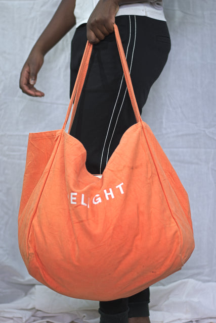 Orange Cotton shoulder Shopping Girls Ladies Women's Tote Bag Mtumba Handbag
