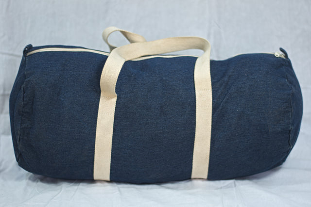 Blue Denim Unisex Men's Women's Duffel Travel Carry-On Gym Travelling Bag