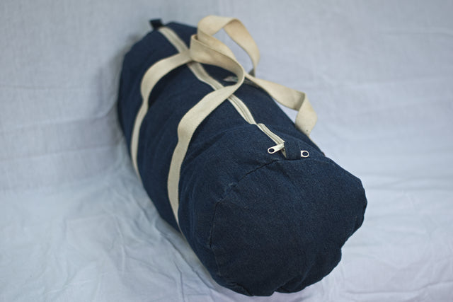 Blue Denim Unisex Men's Women's Duffel Travel Carry-On Gym Travelling Bag