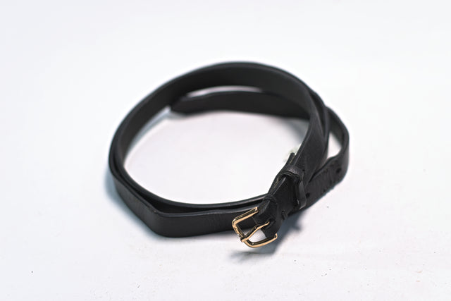 Black Synthetic Leather Skinny Slim for Women Mtumba Belt