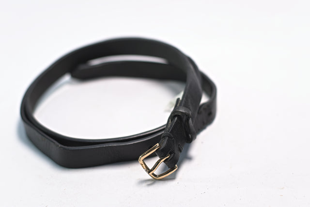 Black Synthetic Leather Skinny Slim for Women Mtumba Belt