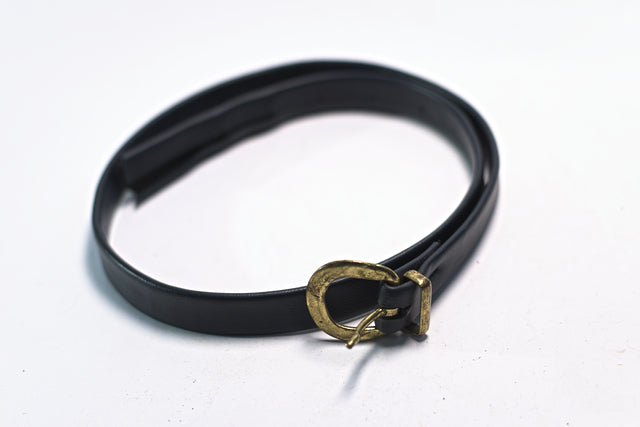 Black Synthetic Leather Skinny Slim for Women Mtumba Belt