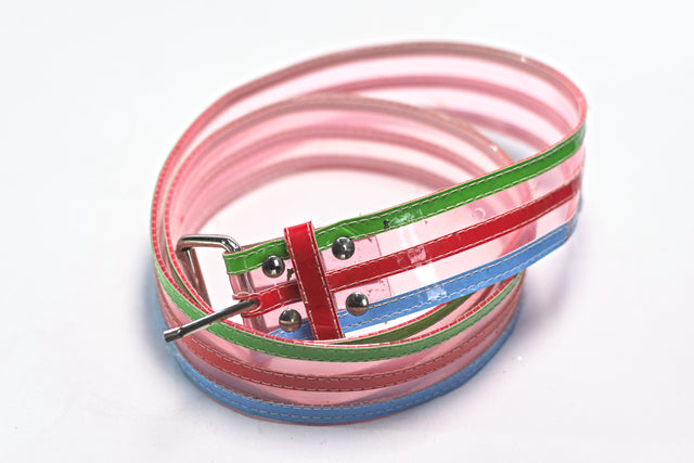 Pink Multi-Colored Plastic for Women Medium-Width Dress Belt