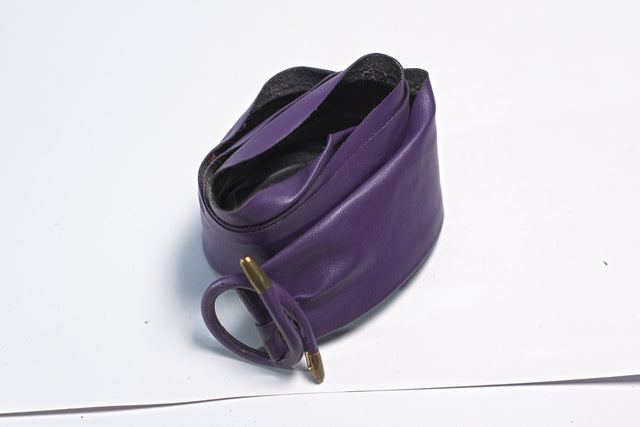 Purple Synthetic Leather Fabric for Women Wide Mtumba Dress Belt