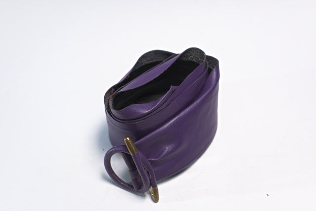 Purple Synthetic Leather Fabric for Women Wide Mtumba Dress Belt