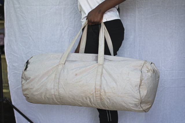 Large Grey White Unisex Men's Women's Duffel Travel Carry-On Gym Mtumba Travelling Bag