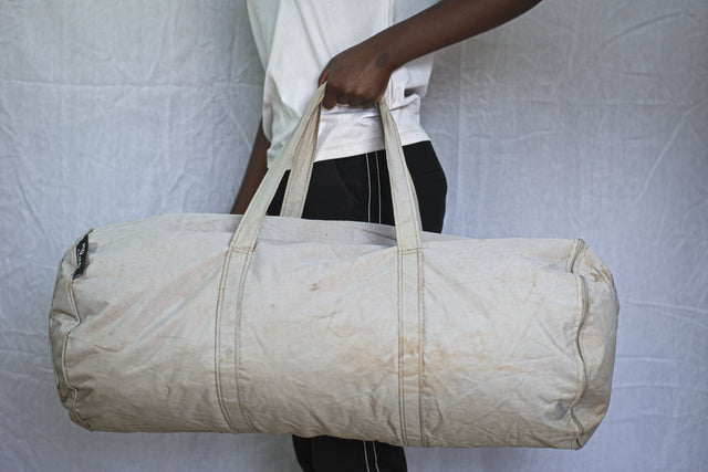 Large Grey White Unisex Men's Women's Duffel Travel Carry-On Gym Mtumba Travelling Bag