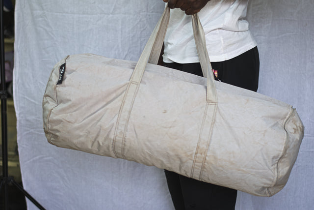 Large Grey White Unisex Men's Women's Duffel Travel Carry-On Gym Mtumba Travelling Bag