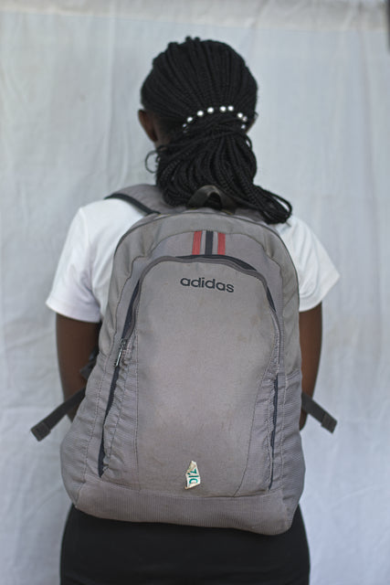 Grey Adidas Backpack Unisex Men's Women's Boys Girls Mtumba School Bag