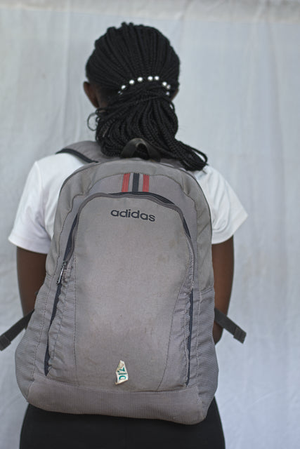 Grey Adidas Backpack Unisex Men's Women's Boys Girls Mtumba School Bag