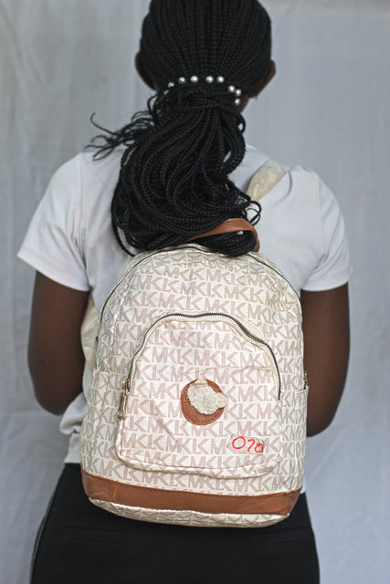 White Brown Monkey Bag Unisex Men's Women's Boys Girls Mtumba School Bag