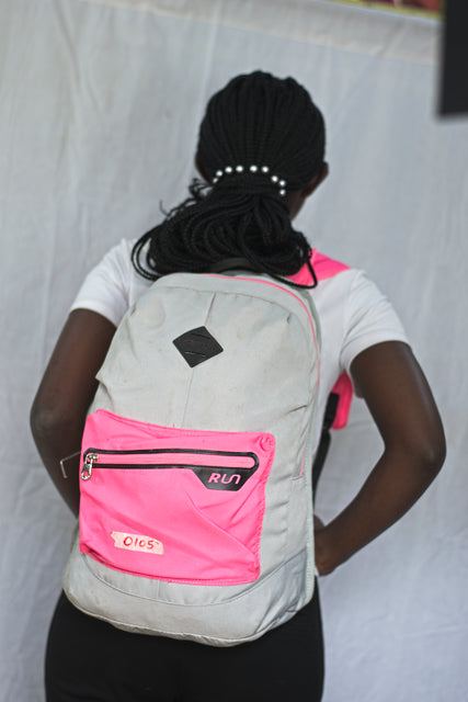 Grey Pink Sports Backpack Unisex Men's Women's Boys Girls Mtumba School Bag