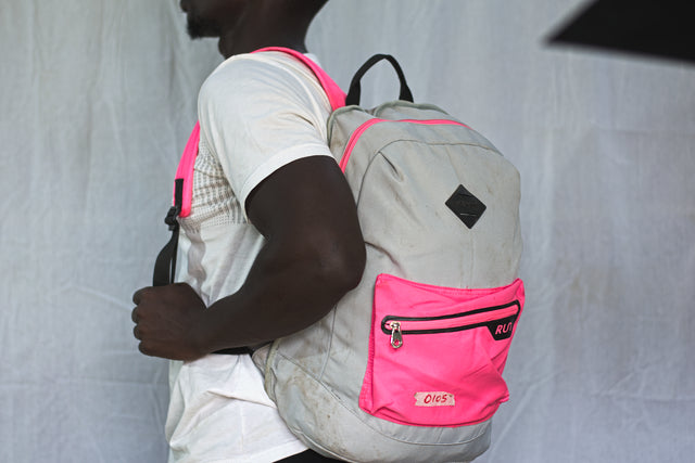 Grey Pink Sports Backpack Unisex Men's Women's Boys Girls Mtumba School Bag