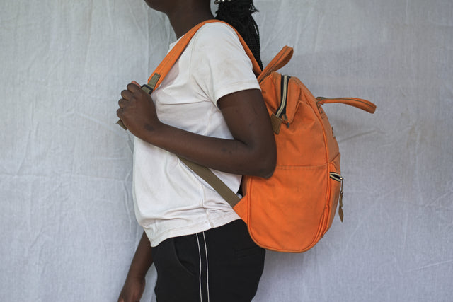 Orange Backpack Diaper Bag Unisex Men's Women's Boys Girls Mtumba School Bag
