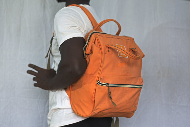 Orange Backpack Diaper Bag Unisex Men's Women's Boys Girls Mtumba School Bag