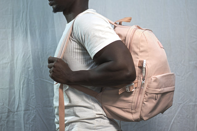 Light Peach Pink Backpack Unisex Men's Women's Boys Girls Mtumba School Bag