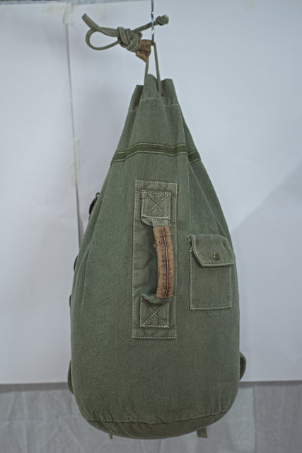 Vintage Canvas Olive Green Denim Backpack Rucksack Unisex Men's Women's Boys Girls Mtumba School Bag