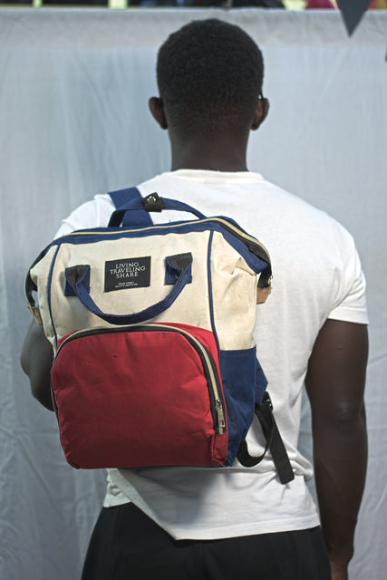 White Red Blue Backpack Diaper Bag Unisex Men's Women's Boys Girls Mtumba School Bag