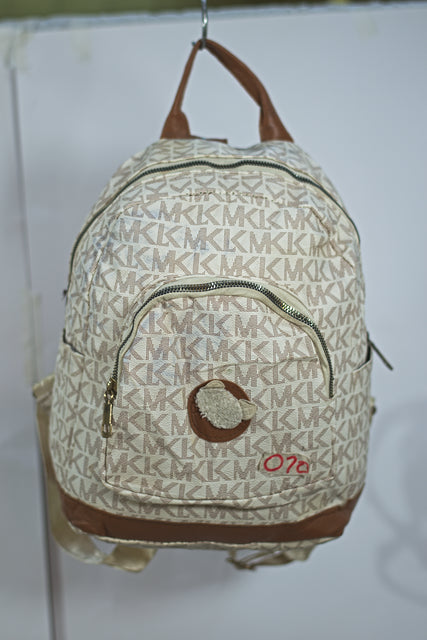 White Brown Monkey Bag Unisex Men's Women's Boys Girls Mtumba School Bag