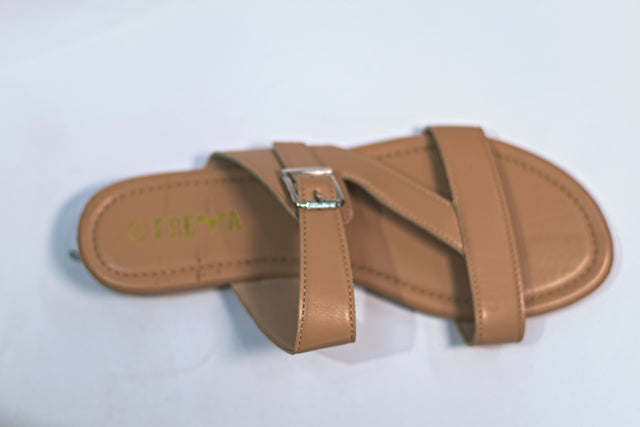 Light Brown Flat Shoes New