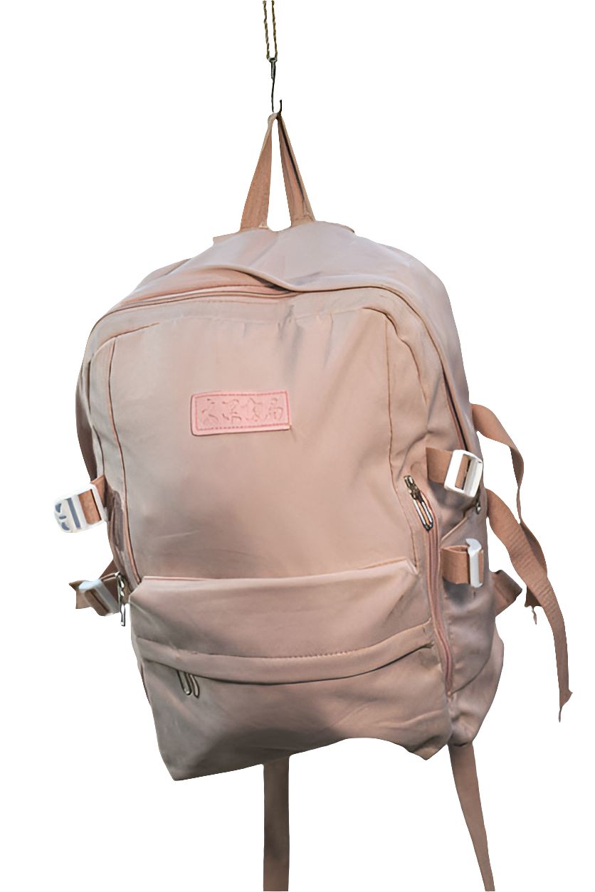 Light Peach Pink Backpack Unisex Men's Women's Boys Girls Mtumba School Bag