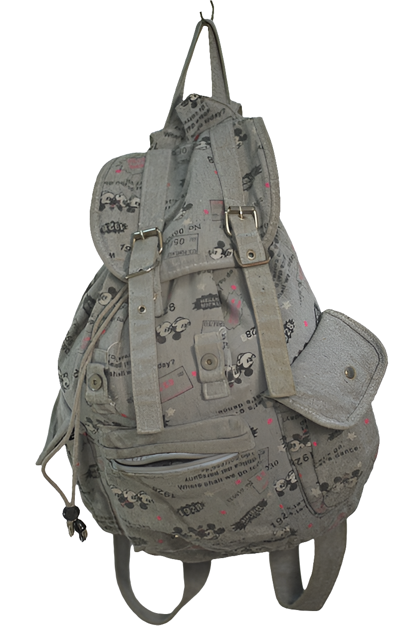 Vintage Grey Backpack Monkey Bag Girls Ladies Women Mtumba School Bag