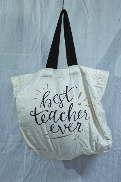 White Canvas Shoulder Girls Ladies Women's Mtumba Tote Bag Handbag