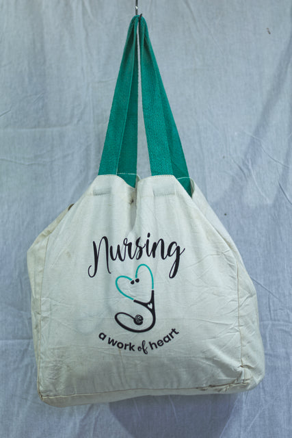 White Canvas Shoulder Shopping Girls Ladies Women's Mtumba Tote Bag Handbag