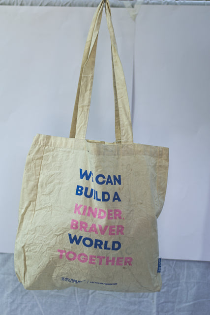 White Canvas Shoulder Shopping Girls Ladies Women's Tote Bag Mtumba Handbag