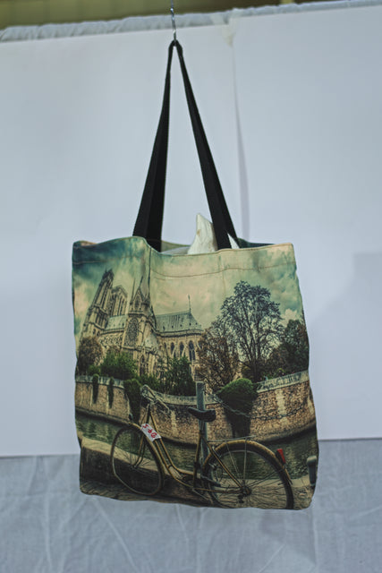 Green Canvas Shoulder Girls Ladies Women's Tote Bag Handbag Mtumba