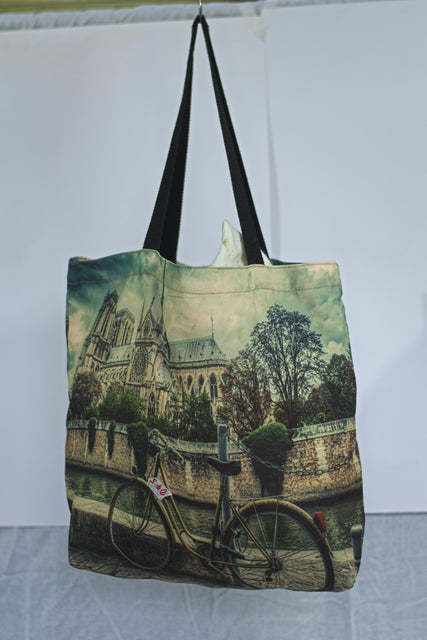 Green Canvas Shoulder Girls Ladies Women's Tote Bag Handbag Mtumba