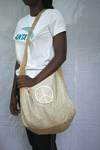 Cream Customizable Girls Ladies Women's Tote Sling Bag Handbag Mtumba