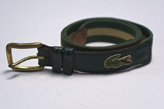 LACOSTE Green Fabric Canvas Belt