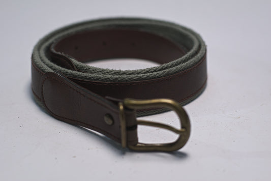 Brown Grey Fabric Canvas Belt