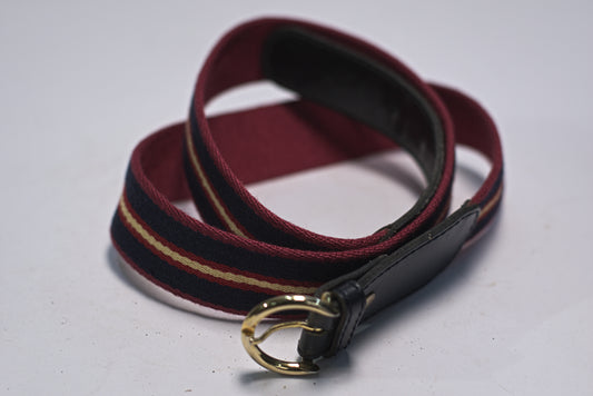 Pink Black Fabric Canvas Belt